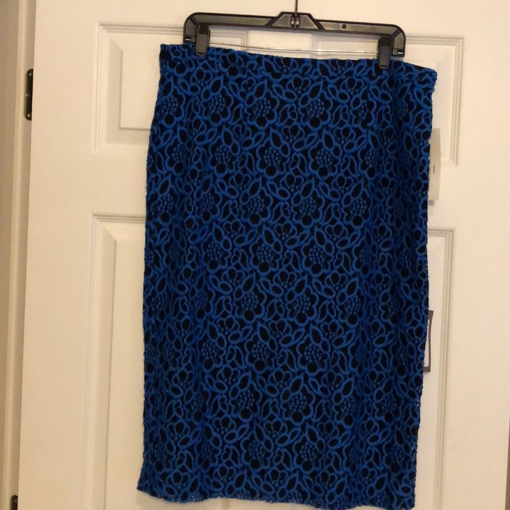 Eva Mendes embroidered lined and stretch skirt